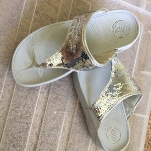Silver Sequin Fitflops